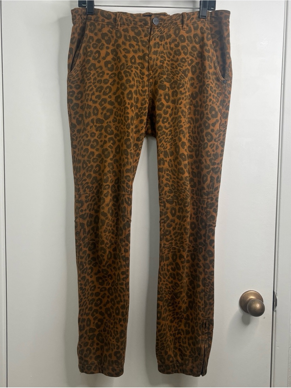 Sanctuary x Anthropologie Joggers Pants Brown Small Animal Print Stretch Waist